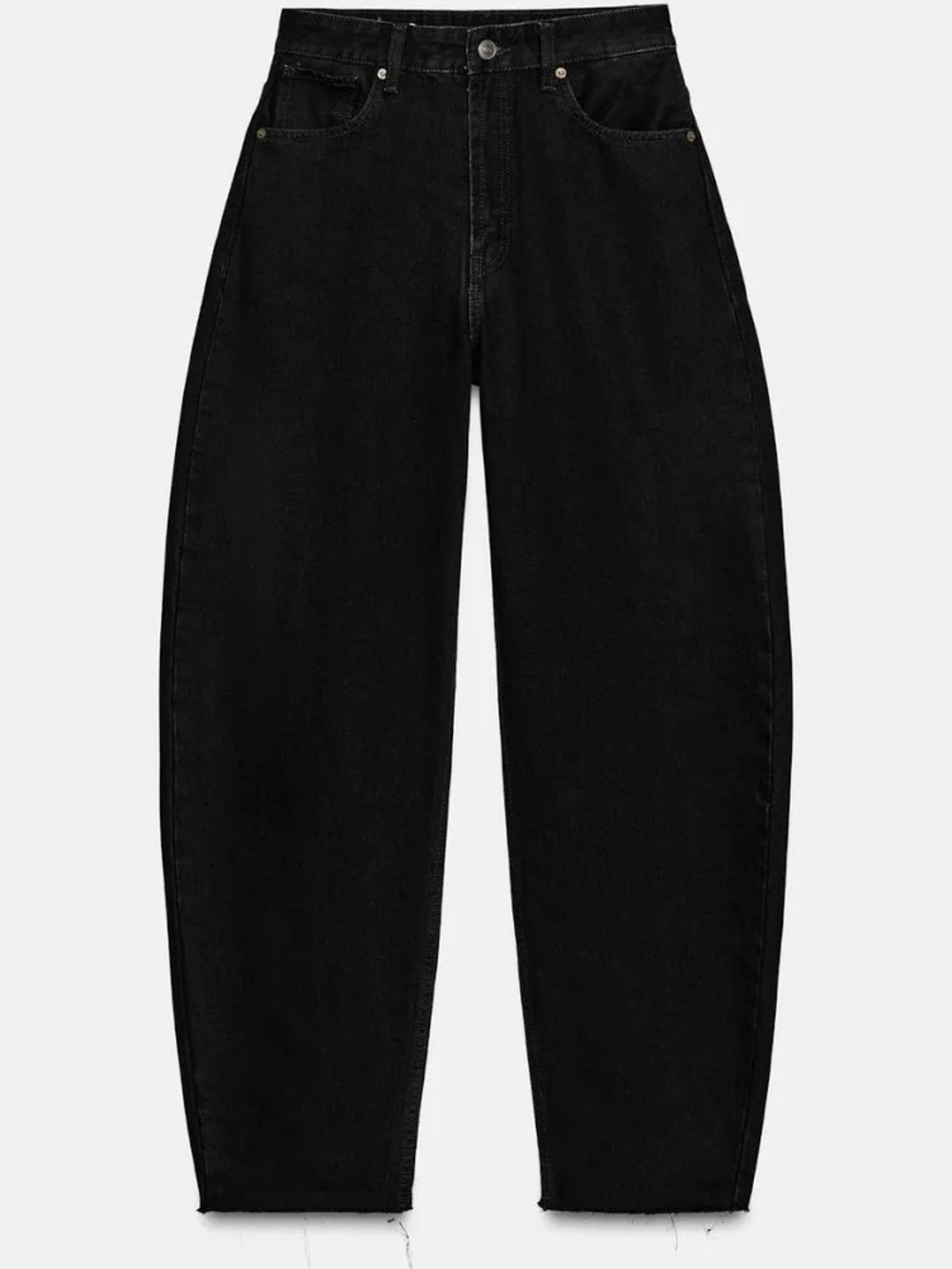 Zara Women’s Black Barrel Jeans